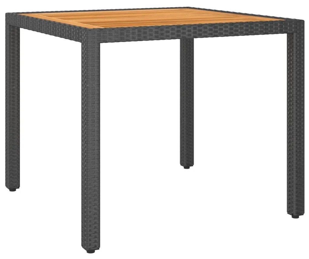 vidaXL Mesa de jardim 90x90x75 cm vime PE preto