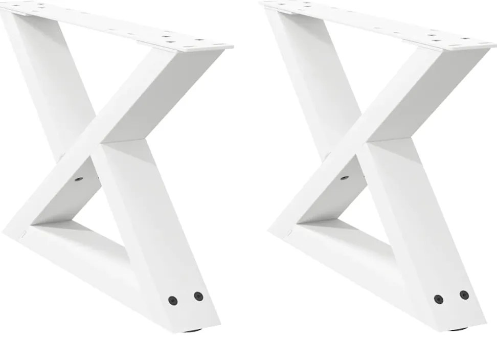 Pés para mesa de centro 2 peças, branco, 50x(30-31,3) cm, aço