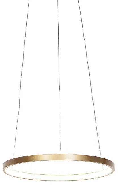 Candeeiro de suspensão moderno em anel dourado 40 cm com LED - Anella Moderno