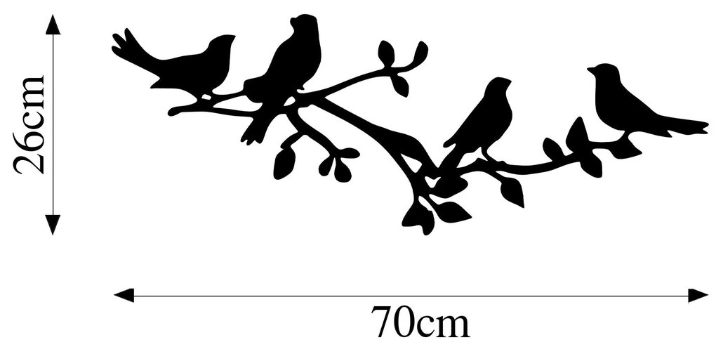 Acessório Decorativo de Parede Model-335 – Preto – 70 x 26 cm