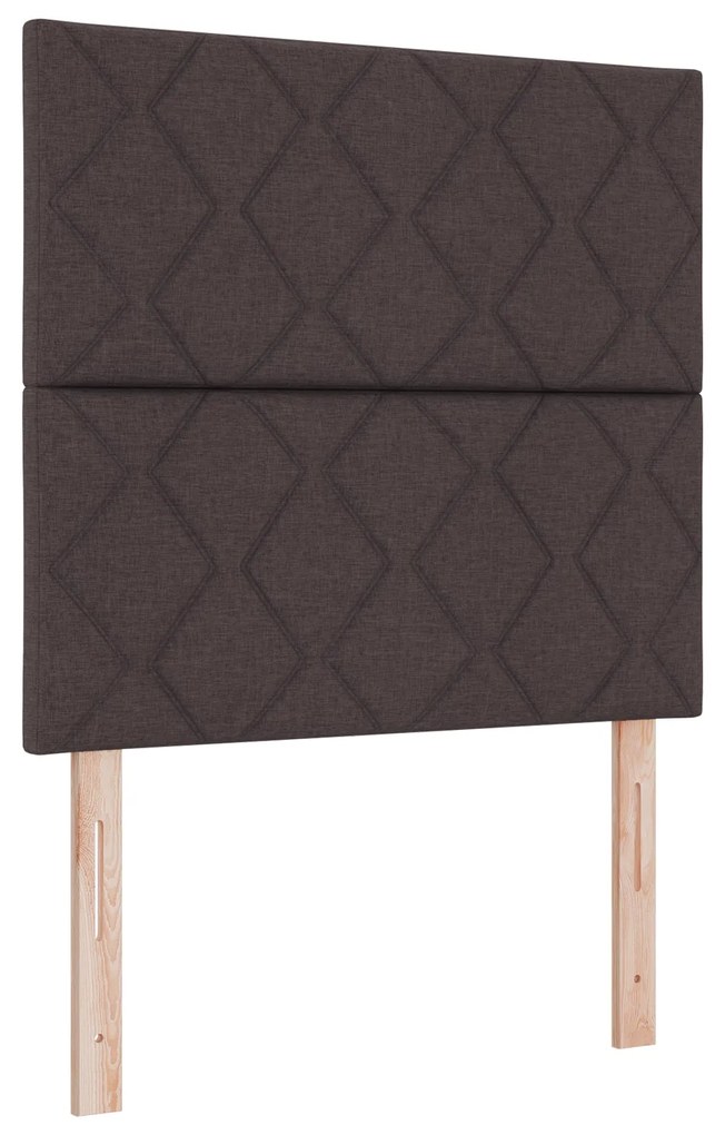 Cama Box Spring com Colchão e Banco Marrom Escuro 120x200 cm Tecido