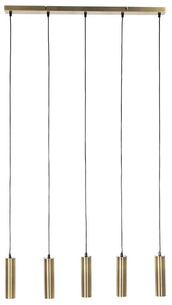 Candeeiro de suspensão moderno bronze 5 luzes - Jeana Moderno