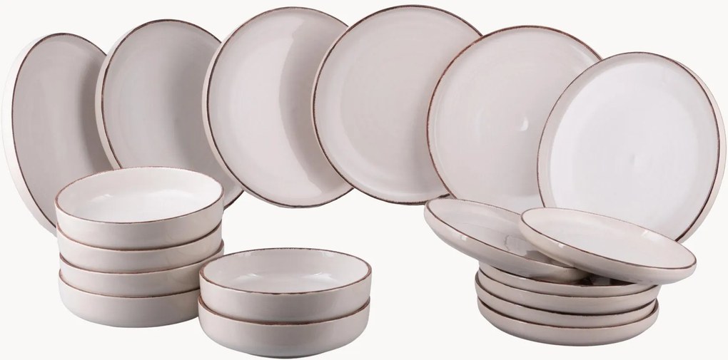 Conjunto de loiça em porcelana Modern, 6 pessoas, conjunto de 18