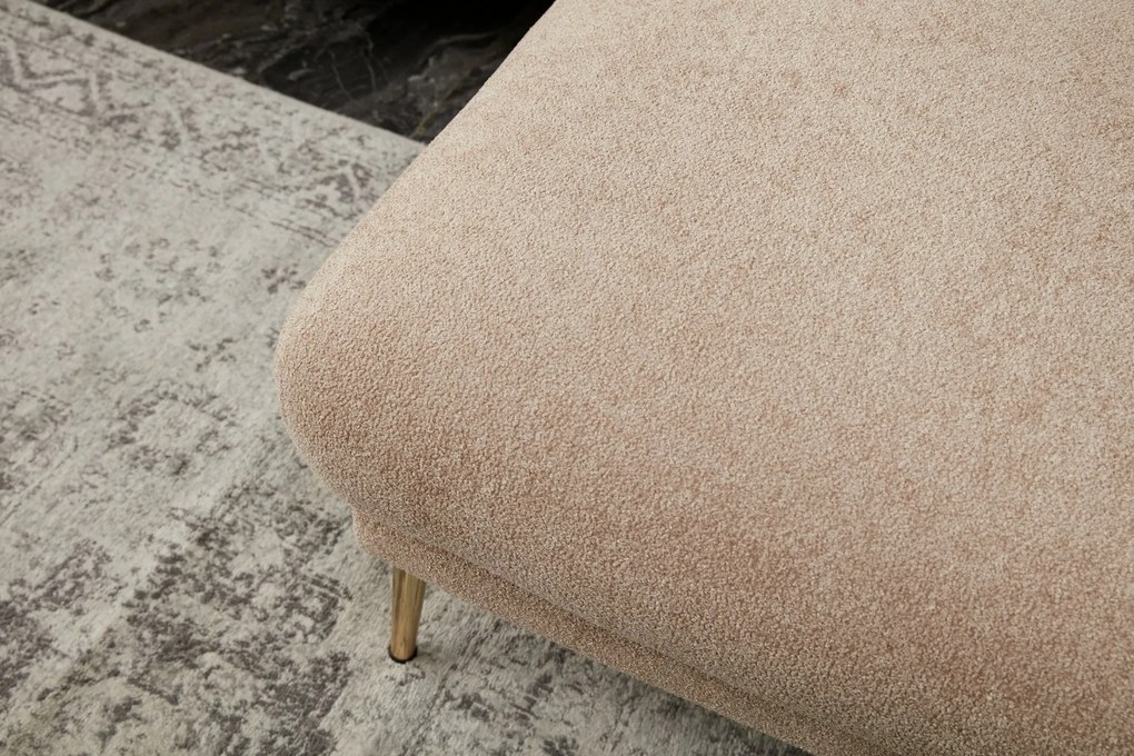 Sofá-Cama de Canto Simena – Bege Dourado – 266x133 cm