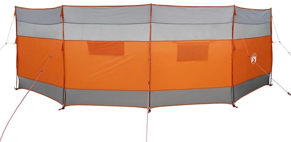Corta-vento de campismo 510x153 cm impermeável cinza/laranja