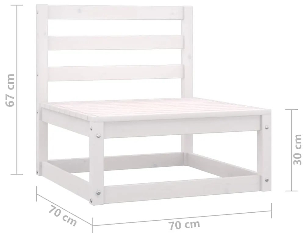 3 pcs conjunto lounge de jardim pinho maciço branco