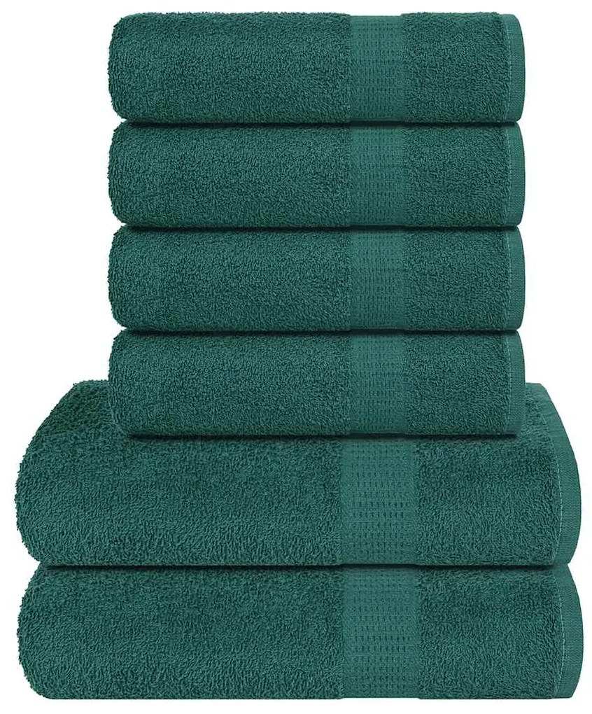 6pcs Conjunto toalhas banho 360 gsm 100% algodão verde