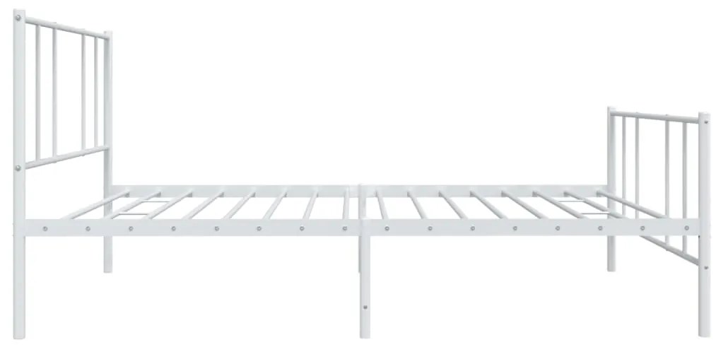 Estrutura de cama com cabeceira e pés 80x200 cm metal branco