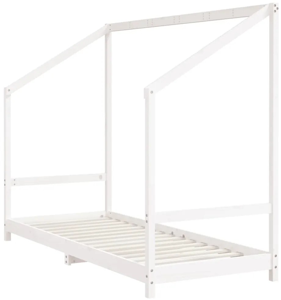 Estrutura de cama infantil 2x(80x200) cm pinho maciço branco