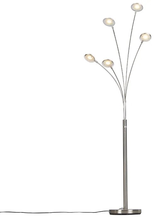 Candeeiro de pé em aço com LED e dimmer tátil - Sixties Trento