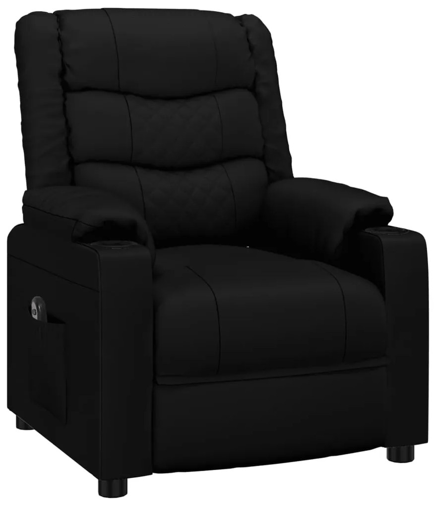 Poltrona reclinável elétrica couro artificial preto