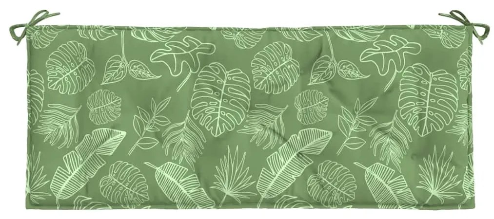Almofadões banco jardim 2 pcs 120x50x7 cm tecido padrão folhas
