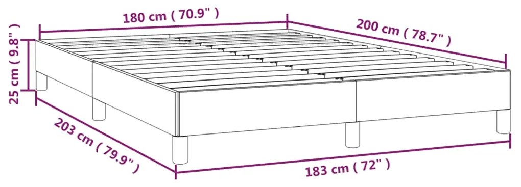 Estrutura de cama 180x200 cm tecido cinzento-escuro