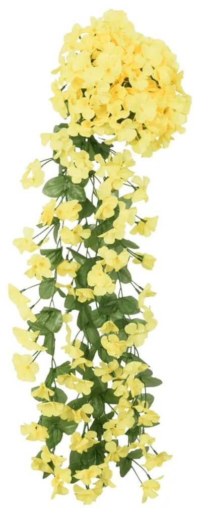 Grinaldas de flores de Natal 3 pcs 85 cm amarelo