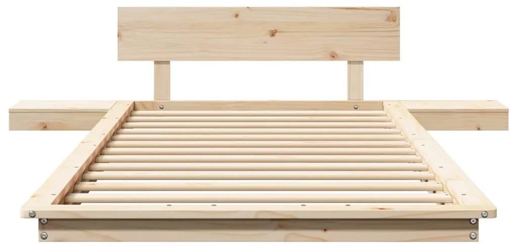 Estrado de Cama com Mesas de Cabeceira 90x190cm Madeira Maciça