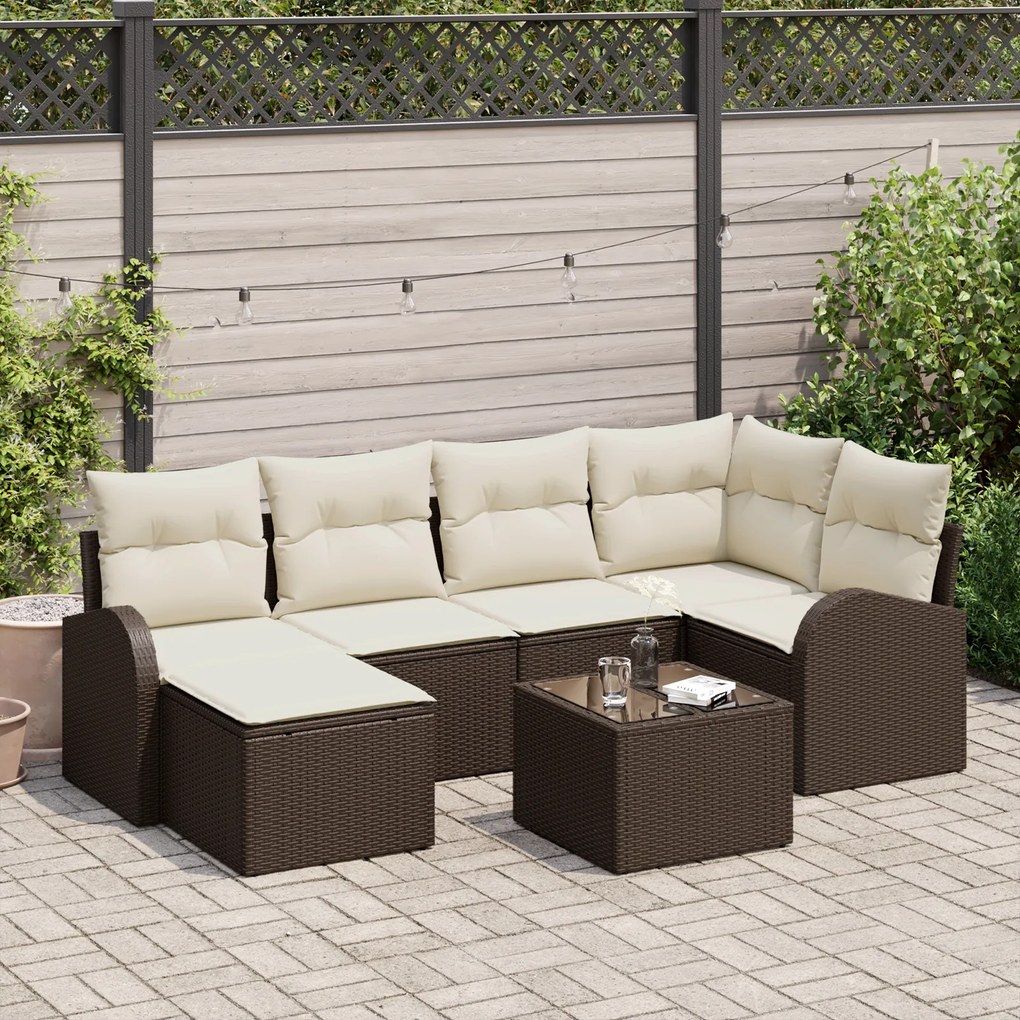 Conjunto de Sofá de Jardim vidaXL 6 Peças com Almofadas Cinza Polyratt