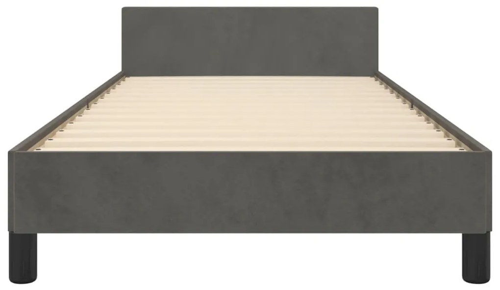 Estrutura de cama sem colchão 90x200 cm veludo cinzento-escuro