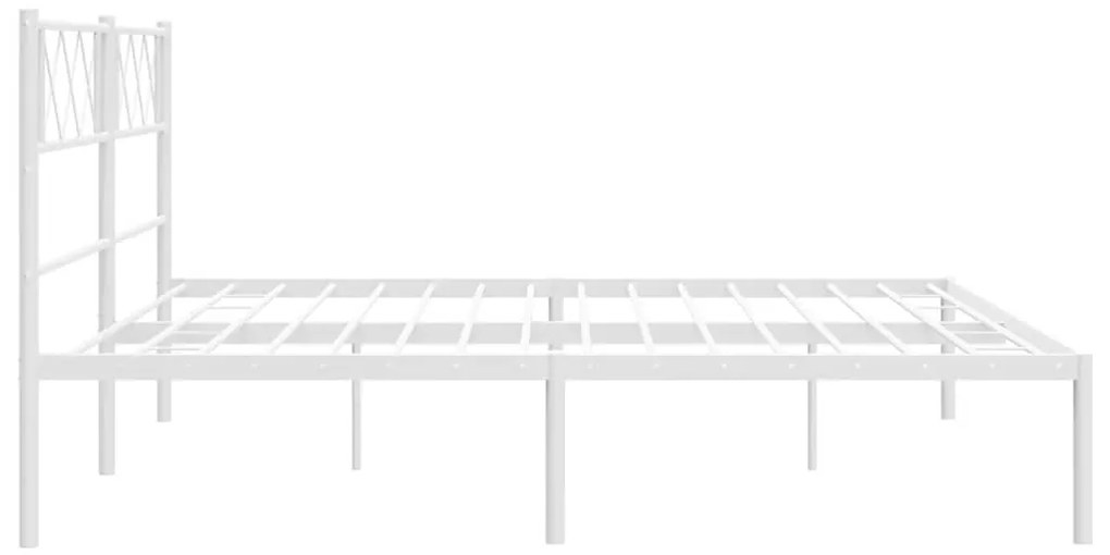 Estrutura de cama com cabeceira 193x203 cm metal branco