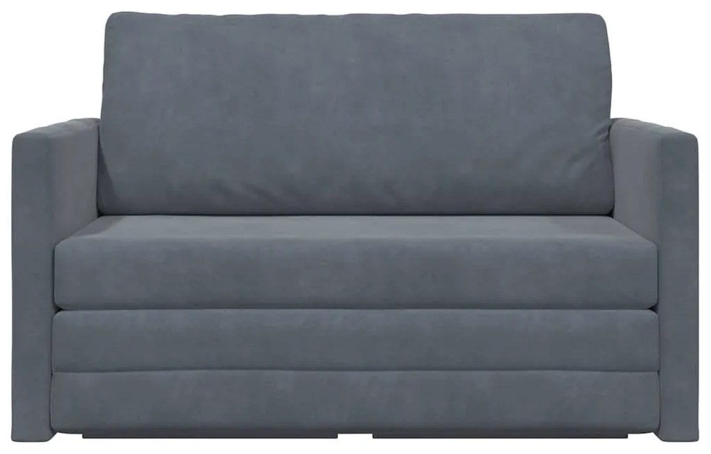 Sofá cama de chão 2 em 1 Cinza Escuro 124x204x61 cm Veludo