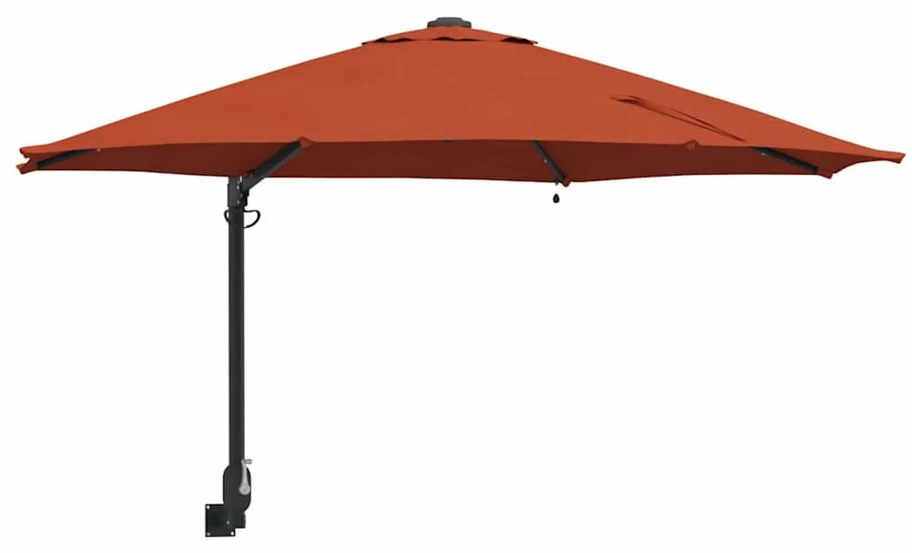 Guarda-sol de Parede com LEDs Terracota 248 cm