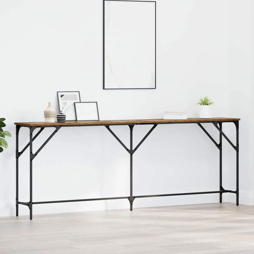 vidaXL Tabela Console Madeira Antiga 200 x 29 x 75 cm