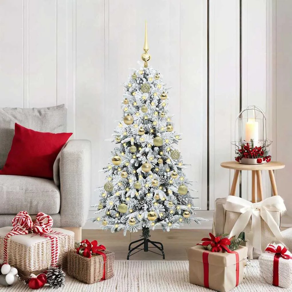 vidaXL Árvore de Natal Articulada Artificial Branco 120 cm PE e PVC