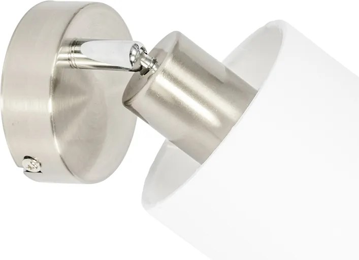 Candeeiro de parede moderno em aço com cúpula branca ajustável - Hetta