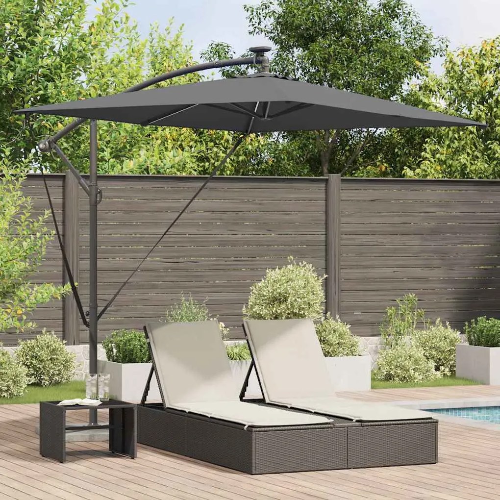 vidaXL Guarda-sol de Bananeira Cantilever Antracite 294 x 200 x 254 cm