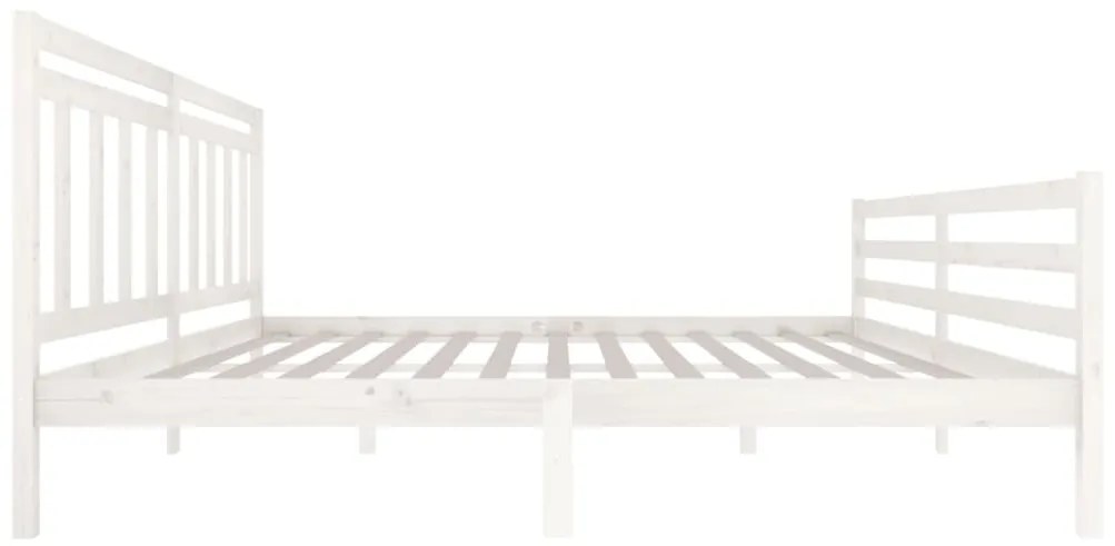 Estrutura de cama 200x200 cm madeira maciça branco