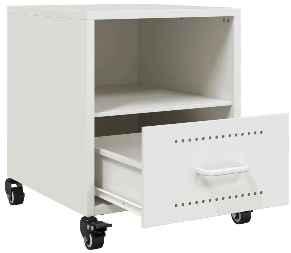 Mesa de cabeceira 36x39x43,5 cm aço branco