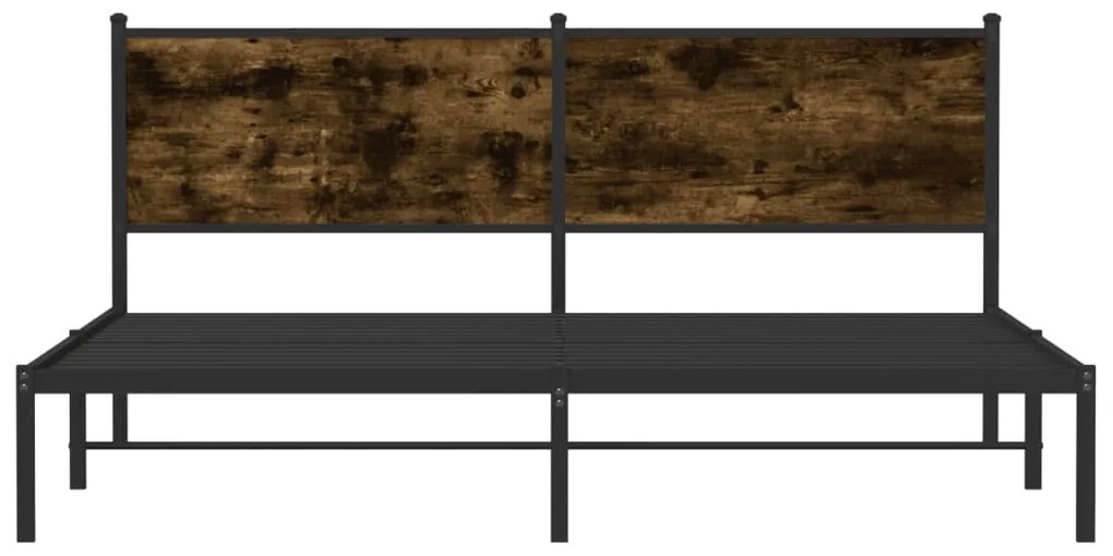 Estrutura de cama sem colchão 180x200cm metal carvalho fumado