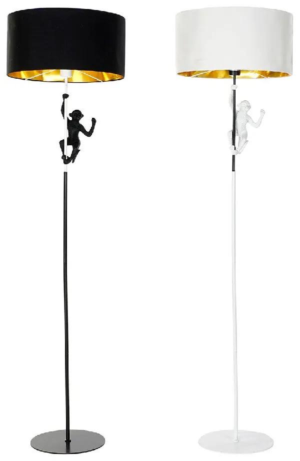 Luminária de chão DKD Home Decor Branco Preto Poliéster Metal Resina Dourado Macaco (2 pcs) (44 x 44 x 166 cm)