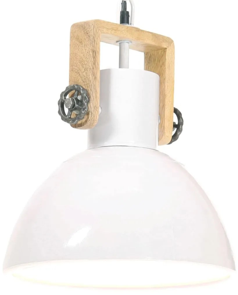 Candeeiro suspenso industrial redondo 25 W 30 cm E27 branco