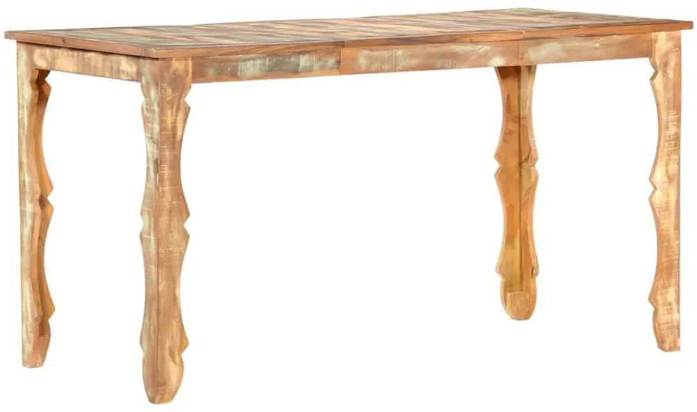 Mesa de jantar 140x70x76 cm madeira recuperada maciça