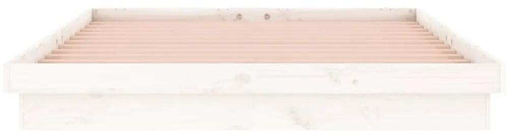 Estrutura cama super king c/LED 180x200cm madeira maciça branco