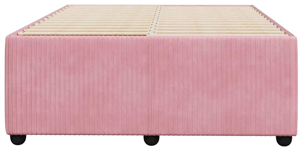 Estrutura de cama 120x200 cm veludo rosa