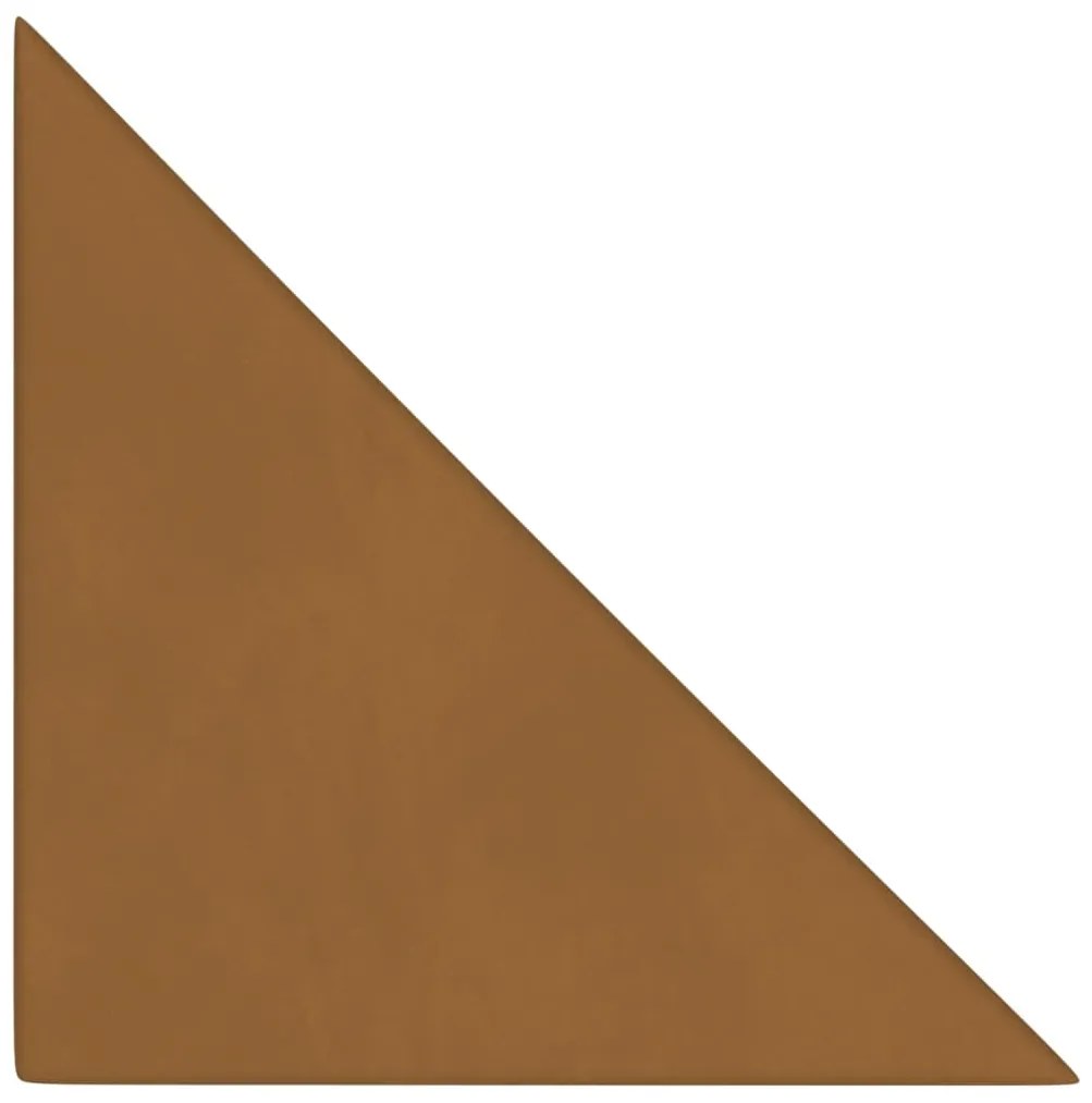 Painel de parede 12 pcs 30x30 cm veludo 0,54 m² castanho