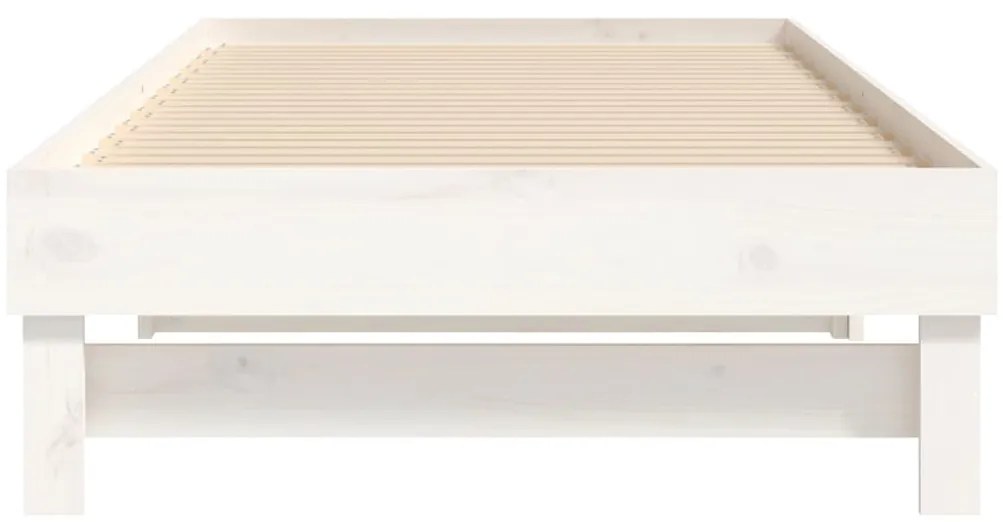 Sofá-cama de puxar 2x(100x200) cm madeira pinho maciça branco