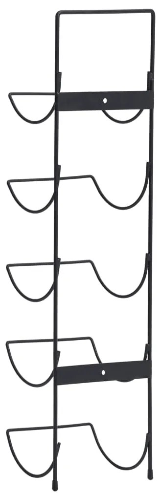 Garrafeira de parede para 5 garrafas ferro preto