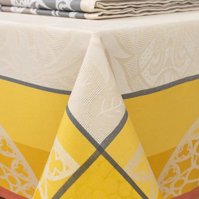 Toalhas de mesa anti nódoas 100% algodão - Wolly da Fateba: Amarelo 1 Toalha de mesa 180x250 cm