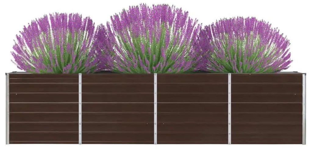 Canteiro jardim elevado 320x40x77 cm aço galvanizado castanho