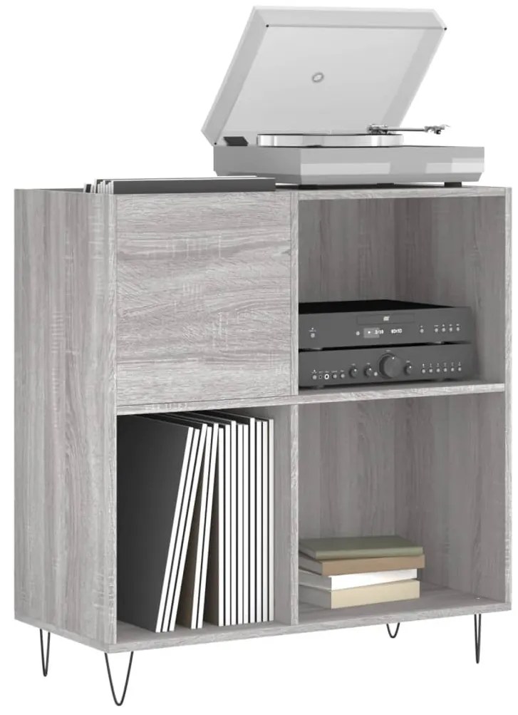Armário p/ discos 84,5x38x89 cm derivados madeira cinza sonoma