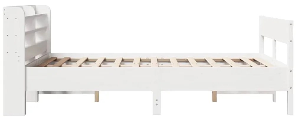Cama sem colchão 120x190 cm madeira de pinho maciça branco