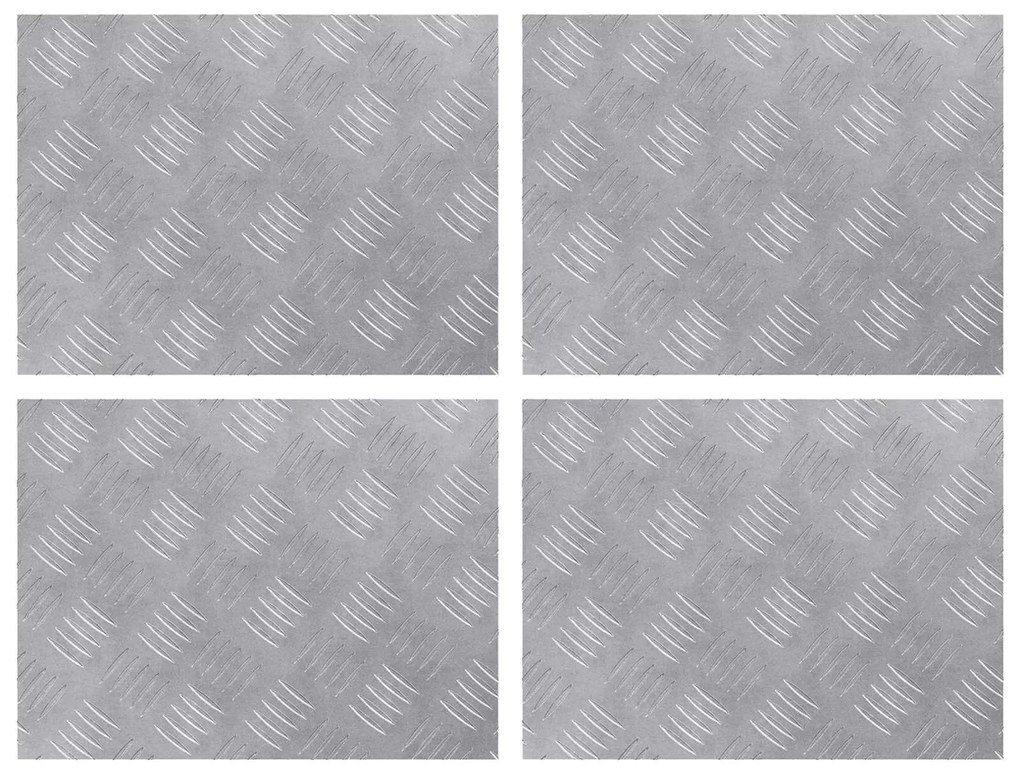 vidaXL Degrau Retangular 4 pcs Prateado 40 x 30 cm Alumínio