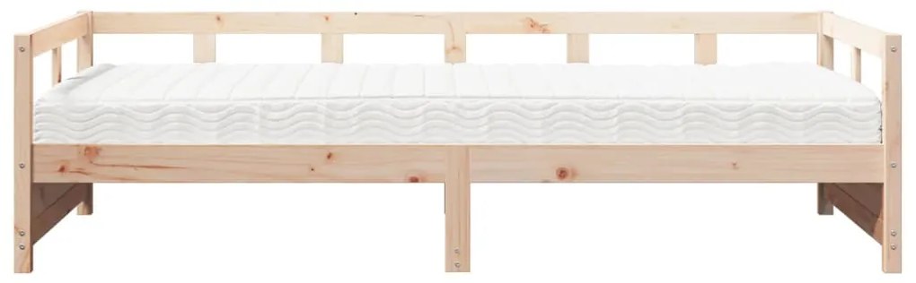 Sofá-cama com colchão 90x200 cm madeira de pinho maciça