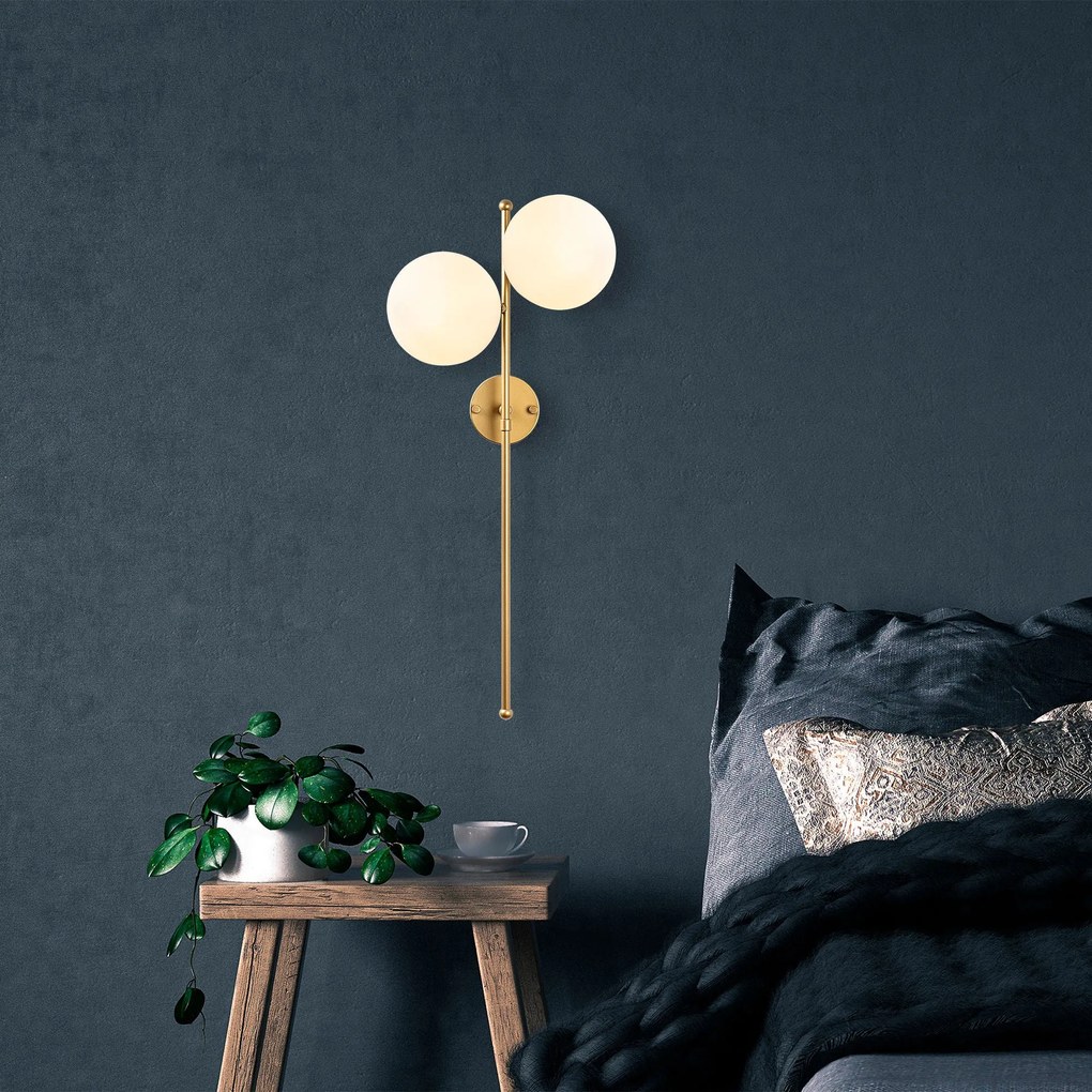 Aplique de Parede Fazli – Dourado Brilhante – 32 x 27 x 72 cm