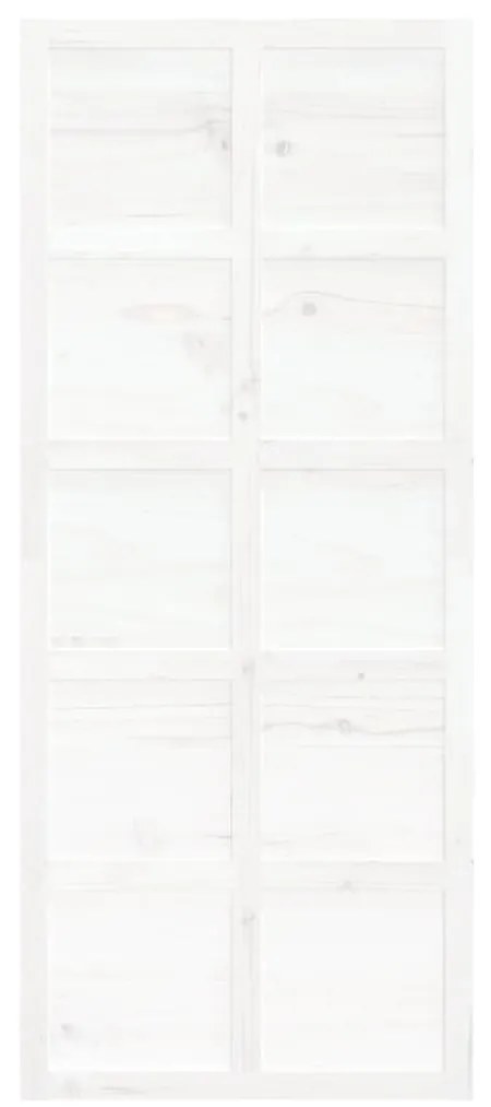 Porta de celeiro 90x1,8x214 cm madeira de pinho maciça branco