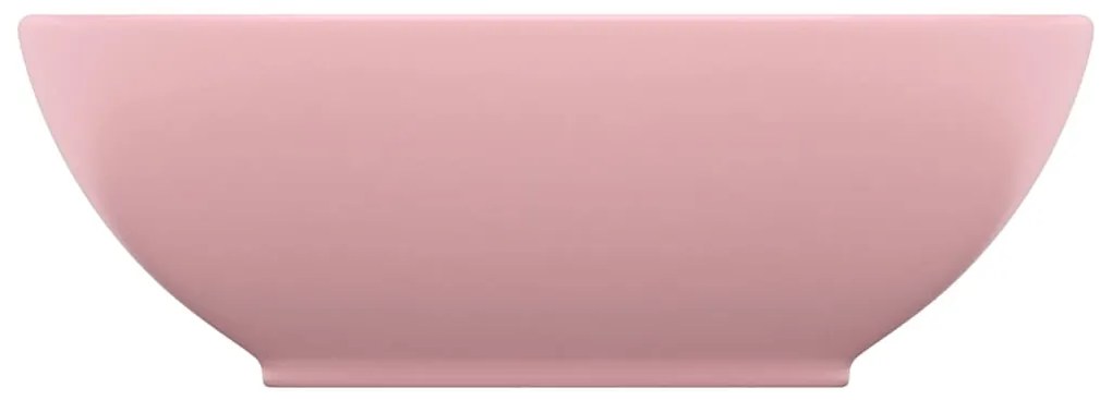 Lavatório luxuoso formato oval 40x33 cm cerâmica rosa mate