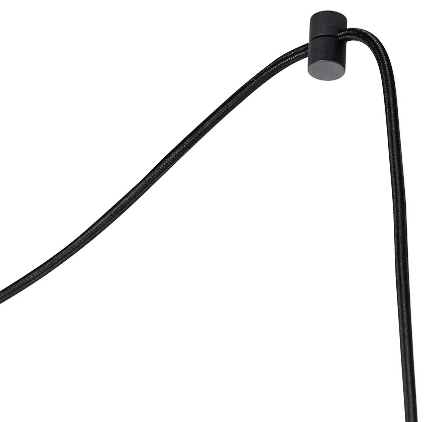 Candeeiro de suspensão industrial preto 5 luzes - Cava