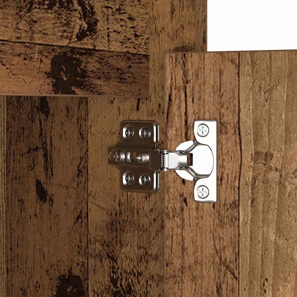 Criado-mudo LED 2 pcs Madeira antiga 38 x 34 x 61 cm Aglomerado